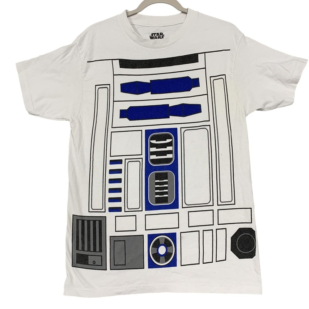 WeLoveFine Shirt Mens Medium White Star Wars R2-D2 Costume Graphic Tee Sci-Fi